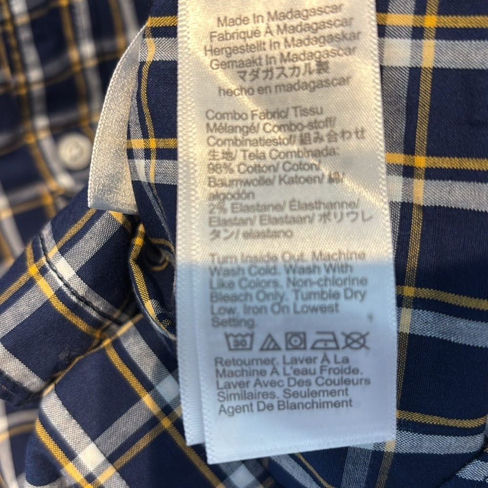 NWT J Crew Flex Navy Plaid Cotton Button Down Shirt - Picture 7 of 7